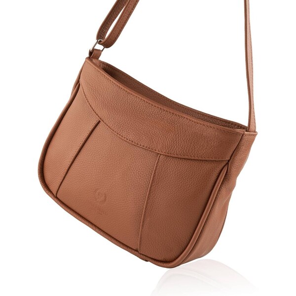 PAOLO PERUZZI Malá dámska kožená kabelka | koňak Z-54-CG 44054678