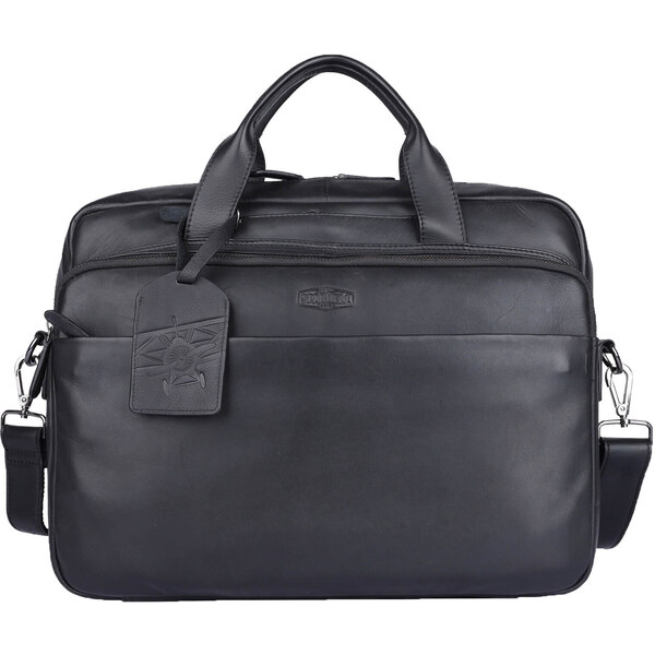Pánska kožená taška na notebook Sparwell Osberg - čierna 44072186