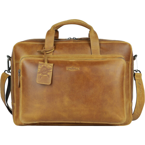 Pánska kožená taška na notebook Sparwell Luis - koňak 44072189