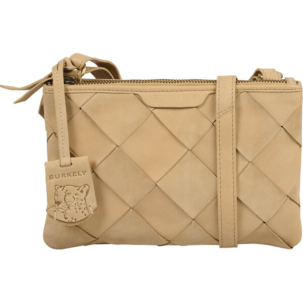 Dámska crossbody kožená kabelka Burkely Riaka - béžová 44083357