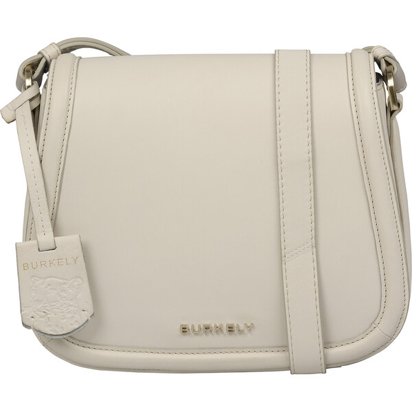 Dámska crossbody kožená kabelka Burkely Belouwe - krémová 44083360