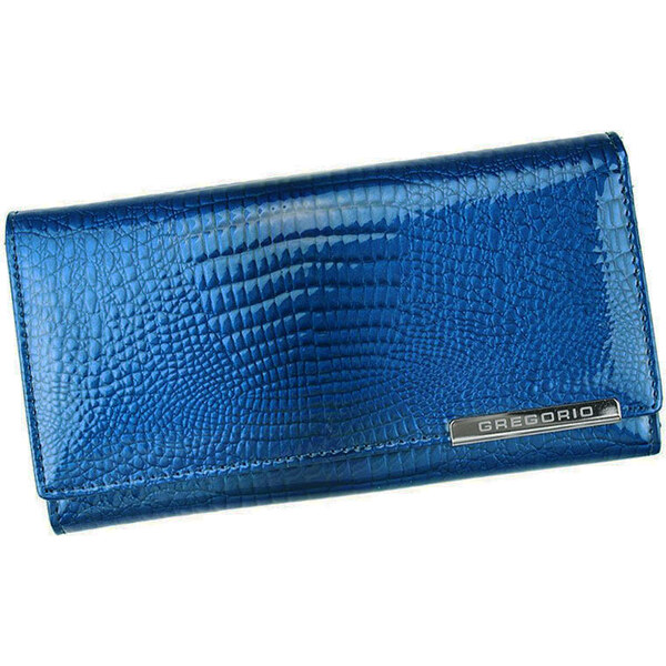 Modrá kožená peňaženka Gregorio s mincovníkom na zips 44089783