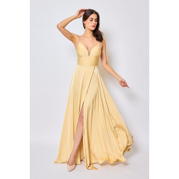 miadresses.sk Zlaté spoločenské šaty s kamienkami 44091831