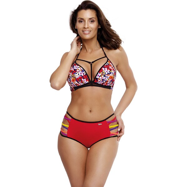 MARKO COLLECTION Červené kvetinové push-up bikiny Molly Ginger M-504 44100253