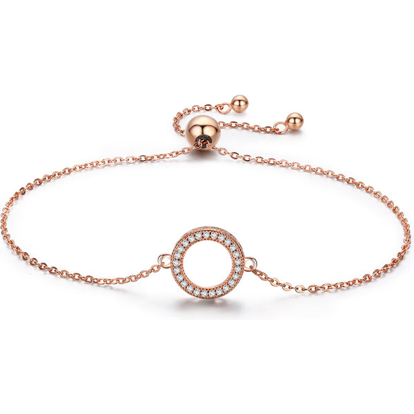Ligot Strieborný pozlátený ružový náramok kruh 47599340