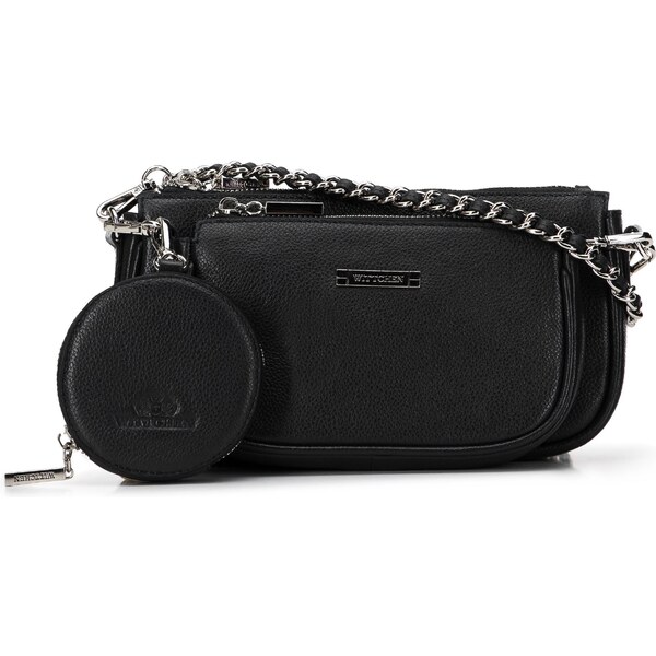 Dámska dvojitá kožená kabelka Wittchen s puzdrom na retiazku 29-4E-011 66065332