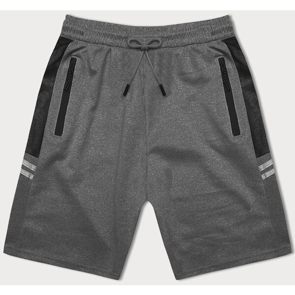 J.STYLE Tmavosivé pánske kraťasy s reflexnými vsadkami (8K280-5) 44212623