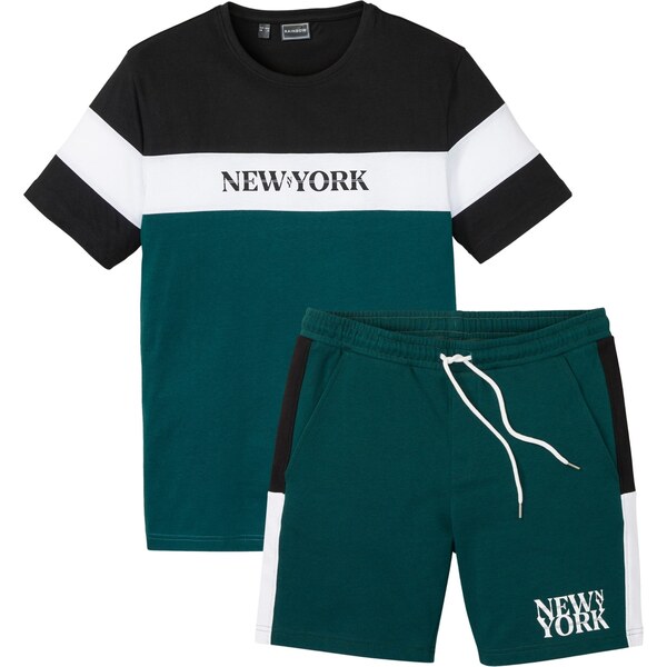 bonprix Tričko a krátke nohavice (2-dielna sada), farba zelená 44925670