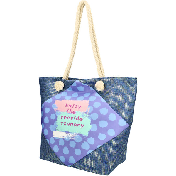 Linea Moda Veľká moderná plážová taška modrá 44198718