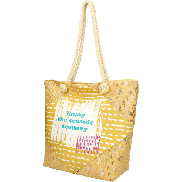 Linea Moda Veľká moderná plážová taška žltá 44198719