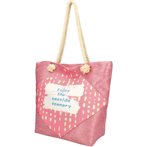 Linea Moda Veľká moderná plážová taška ružová 44198720