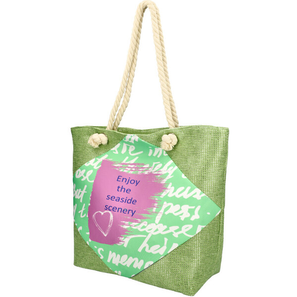 Linea Moda Veľká moderná plážová taška zelená 44198721