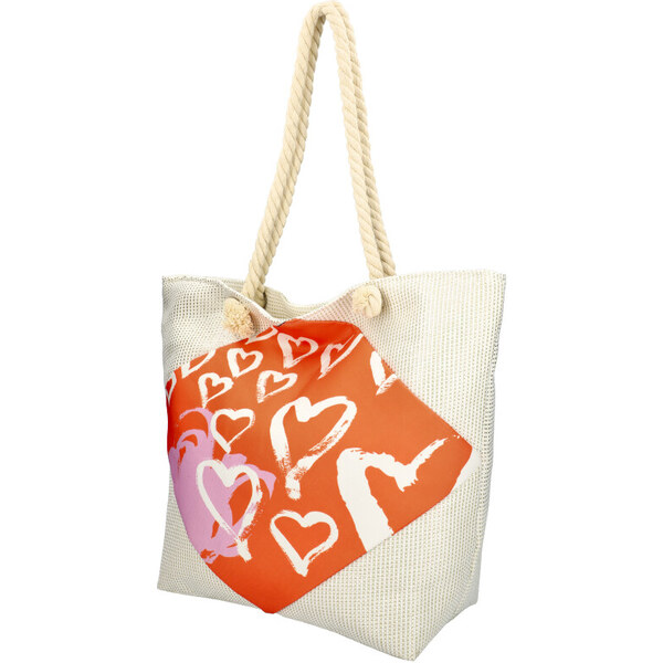 Linea Moda Veľká moderná plážová taška biela 44198722