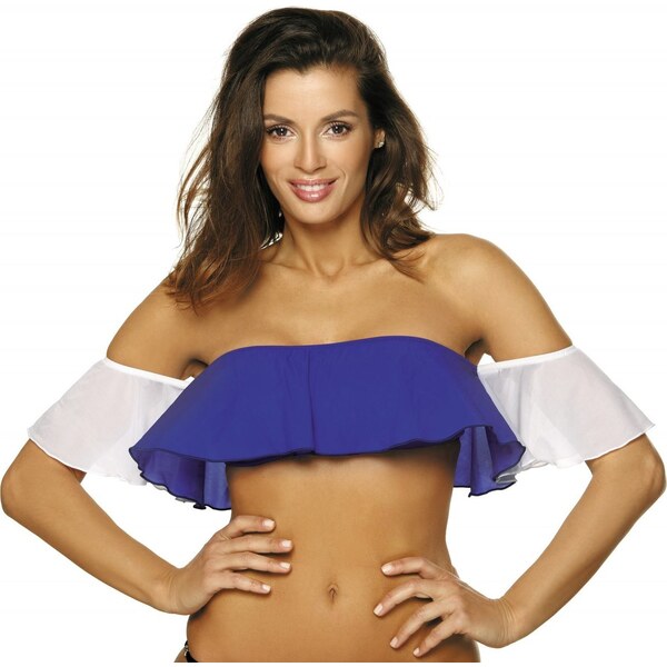 MARKO COLLECTION Modrý volánikový vrchný diel plaviek Grace Dandy 44265714