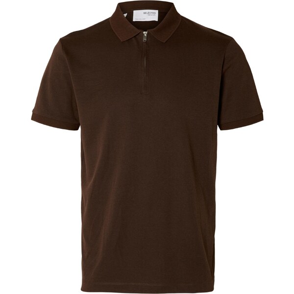 SELECTED Tričko SLHFave čokoládová 64113851