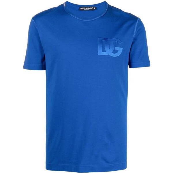 DOLCE & GABBANA Embroidered Blue tričko 44327634