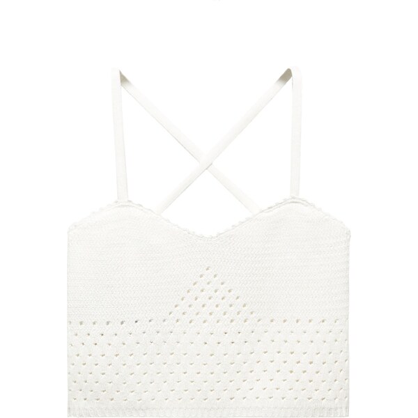 MANGO Vyšívaný top nebielená 44632426