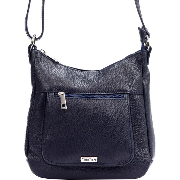MiaMore Kožená crossbody dámska kabelka tmavo modrá 44341611