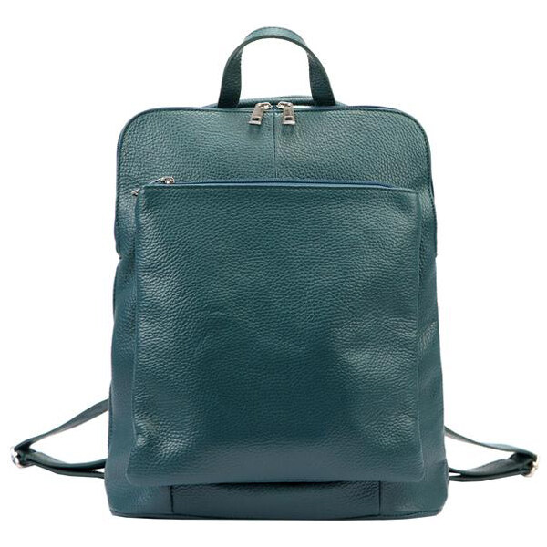 Kožený dámsky módny batôžtek s čelným vreckom Patrizia Piu petrolejovo 44341616