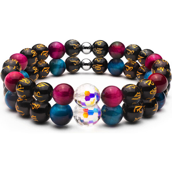 BudNej Náramky pre páry DISCO BALL Swarovski z tigrieho oka a 44432790