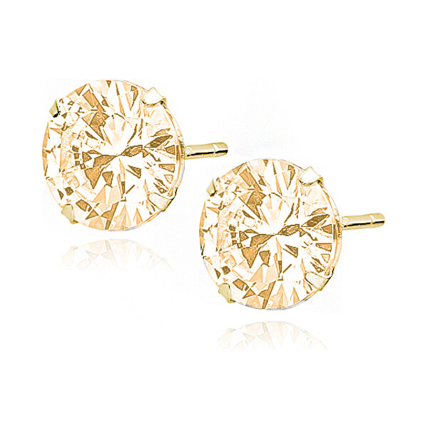 Olivie Strieborné náušnice 10mm CHAMPAGNE 7552 44406408