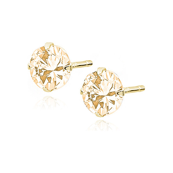 Olivie Strieborné náušnice 6mm CHAMPAGNE 7555 44406411