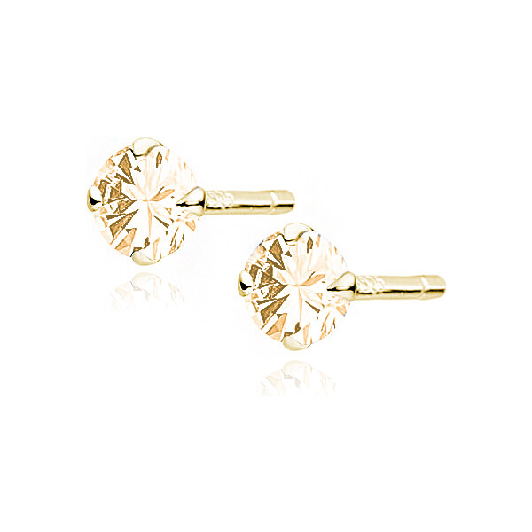 Olivie Strieborné náušnice 4mm CHAMPAGNE 7557 44406413