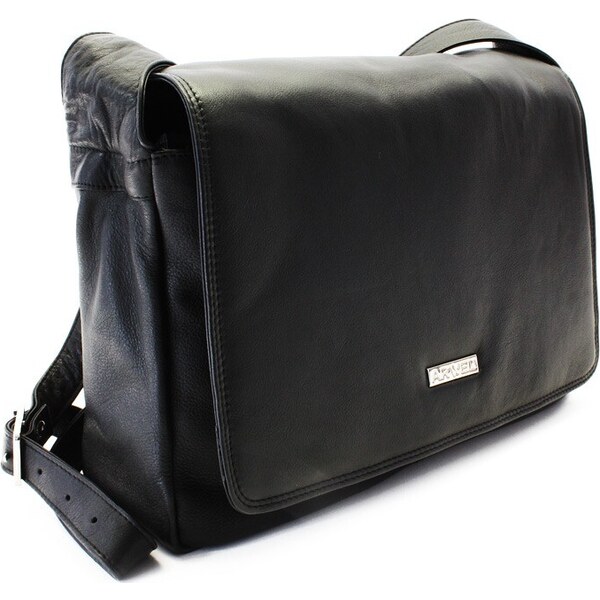 Arwel Čierna kožená klopnová kabelka 213-2024-60 66731037