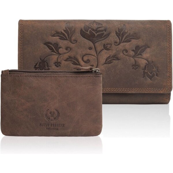 Paolo Peruzzi Dámska peňaženka + puzdro na kľúče ZUP-37-BR | hnedá ZUP 44442055