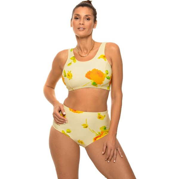 MARKO COLLECTION Svetložlté plavky s potlačou žltých ruží Asani M-723 44444960