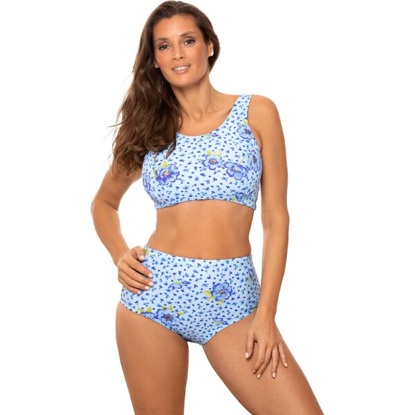 MARKO COLLECTION Svetlomodré bikiny s kvetinami Asani M-723 (4) 44444956