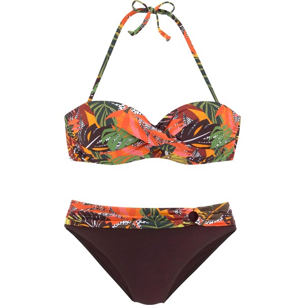 VIVANCE Bikiny čokoládová / žltá / zelená / oranžová 54248159