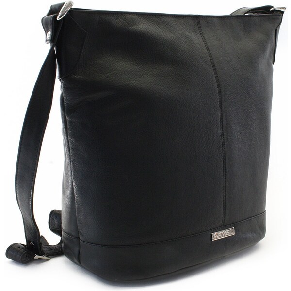 Arwel Čierna kožená zipsová kabelka 212-4002-60 66065298