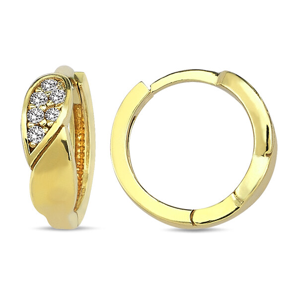 Lillian Vassago Zlaté krúžkové náušnice so zirkónmi 1,2 cm LLV98 61672765