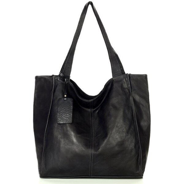 Marco Mazzini handmade MARCO MAZZINI Kožená shopper kabelka | čierna 34840384
