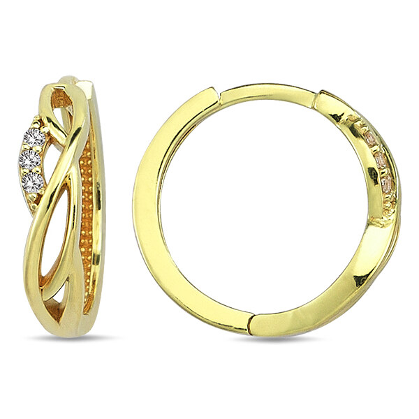 Lillian Vassago Zlaté krúžkové náušnice so zirkónmi 1,5 cm LLV98 49455271