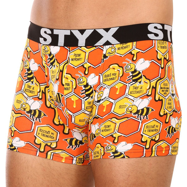 Pánske boxerky Styx long art športová guma včielky (U1654) 44479827