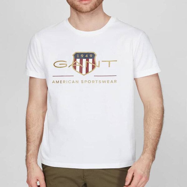 Pánské bílé triko Gant 22s25411 44747611
