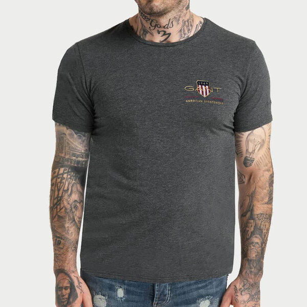 Pánské šedé triko Gant 33863 44747669