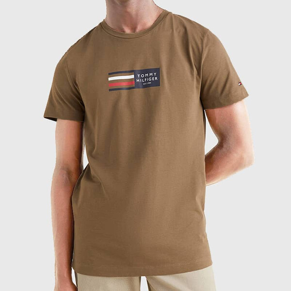 Pánské hnědé triko Tommy Hilfiger 47357 44747695