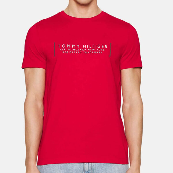 Pánské červené triko Tommy Hilfiger 55449 44747767
