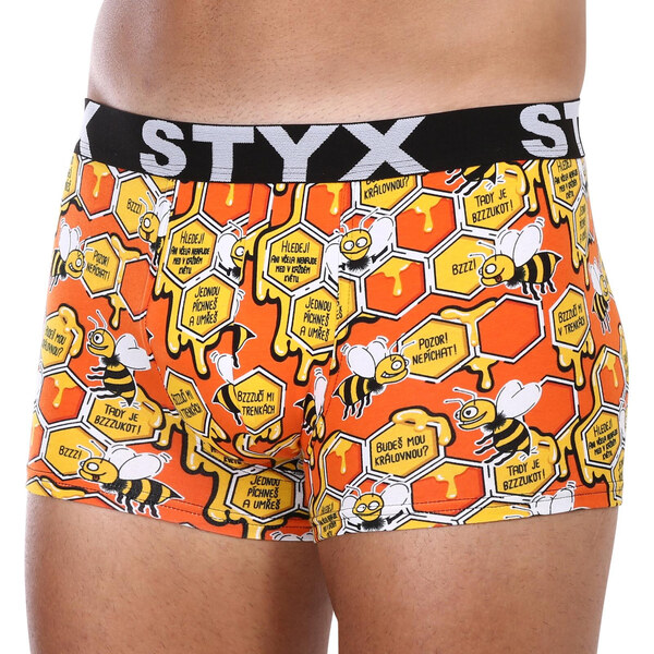 Pánske boxerky Styx art športová guma včielky (G1654) 44495392