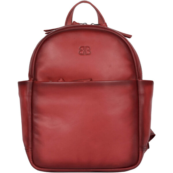 Dámsky kožený batoh Bellicci Parias - červená 44494037
