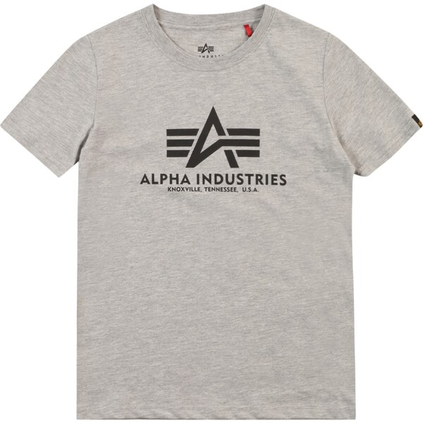 ALPHA INDUSTRIES Tričko sivá melírovaná / čierna 61973888
