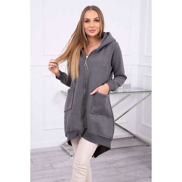 K-Fashion Zateplená mikina so zipsom na chrbte grafitová 44560176