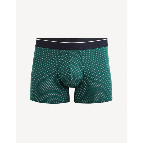 Tmavozelené pánske vzorované boxerky Celio Mitch 50509534
