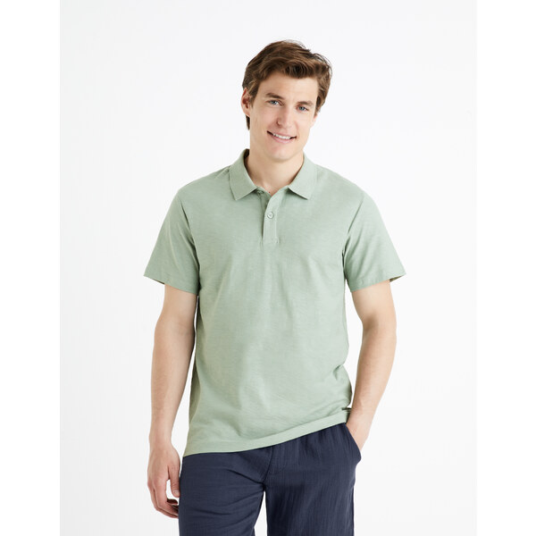 Svetlosivé pánske basic polo tričko Celio Feflame 50583301