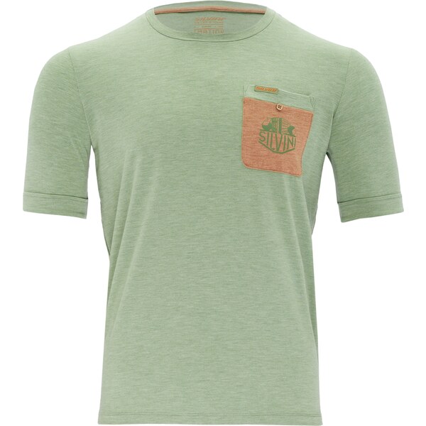 Pánske urban tričko Silvini Calvisio zelená/oranžová 42926655