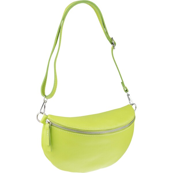 Zelená kožená talianska crossbody kabelka Reni Grande Lime NovaKabelka 44587287