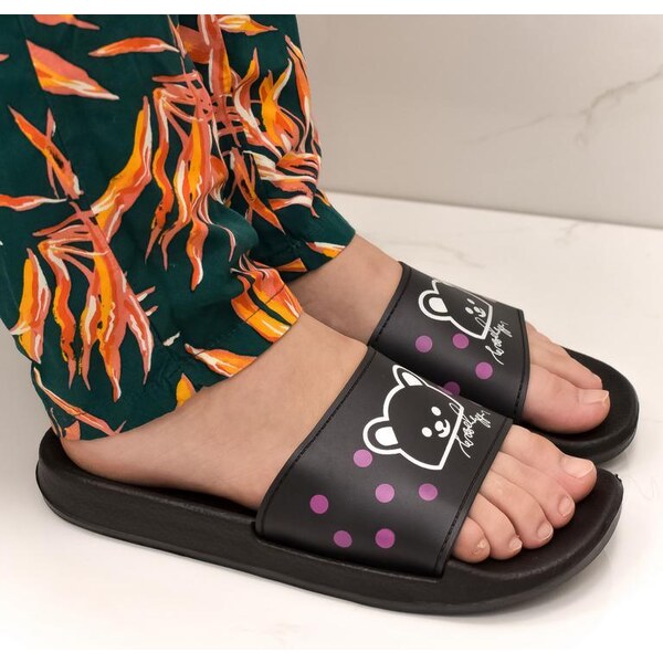 JOHN-C Dámske čierne gumené šľapky ANABE 44621139